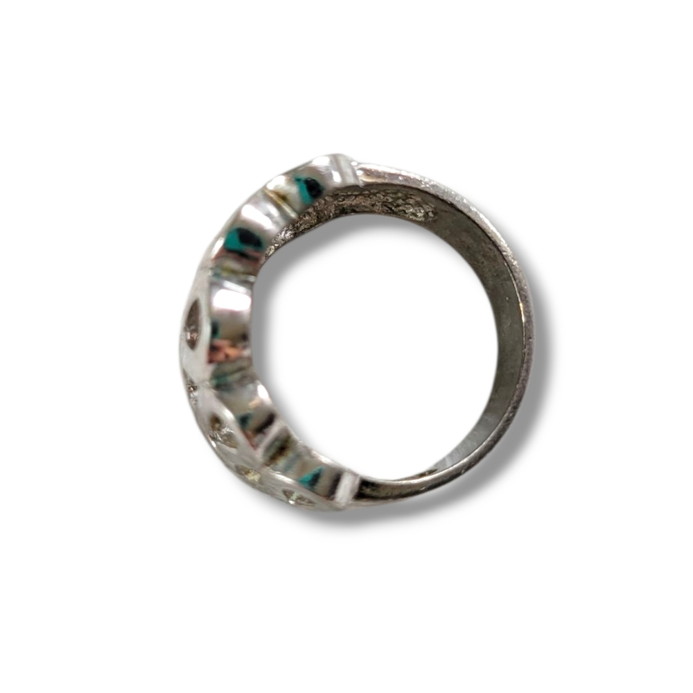 Women's VTG Sterling Silver Swirly Wave Ring (SIZE 8.5) - Picture 5 of 8